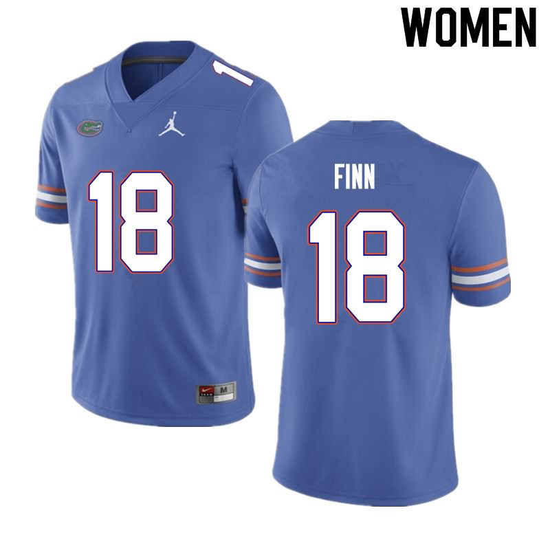 NCAA Florida Gators Jacob Finn Women's #18 Nike Blue Stitched Authentic College Football Jersey IEV3364SO